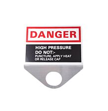 Warning plate-accumulator sphere