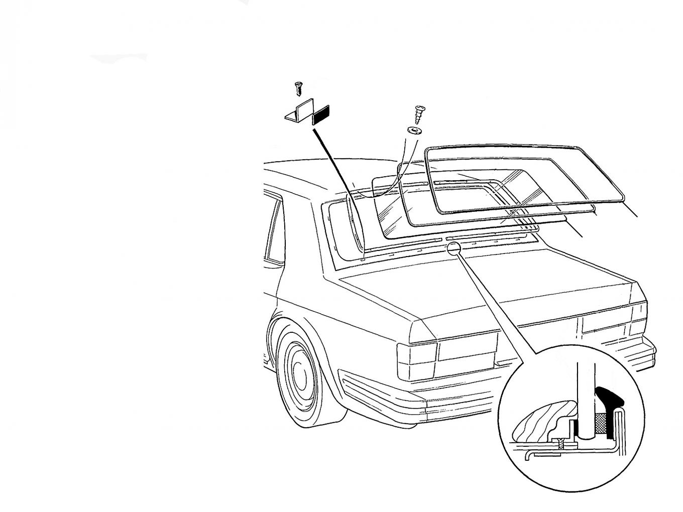 40384 Windscreen seal rear 4door LWB - Rear Screen (Small) '