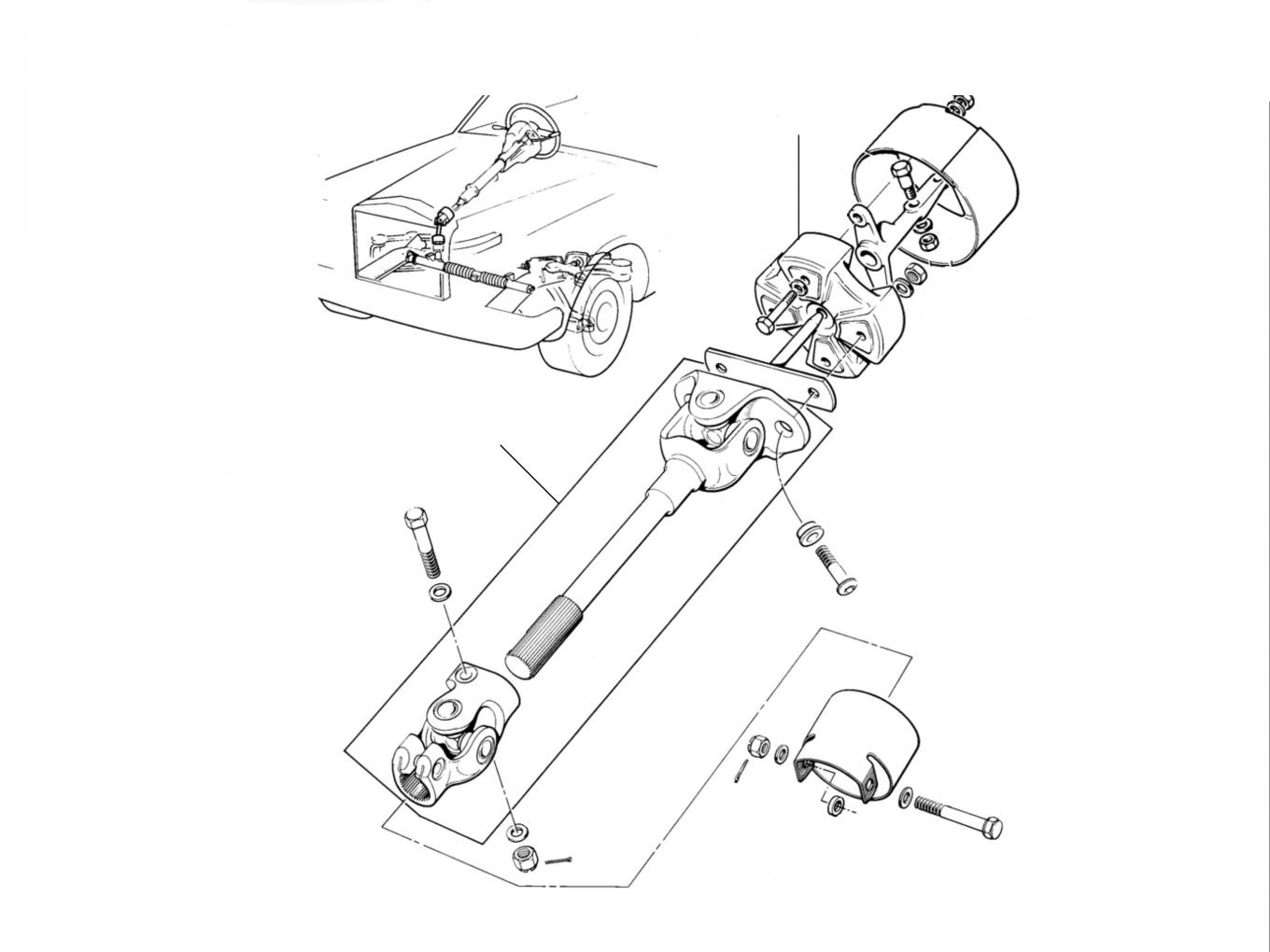 43030 Lower Column Linkage - VIN 01001 till 59000