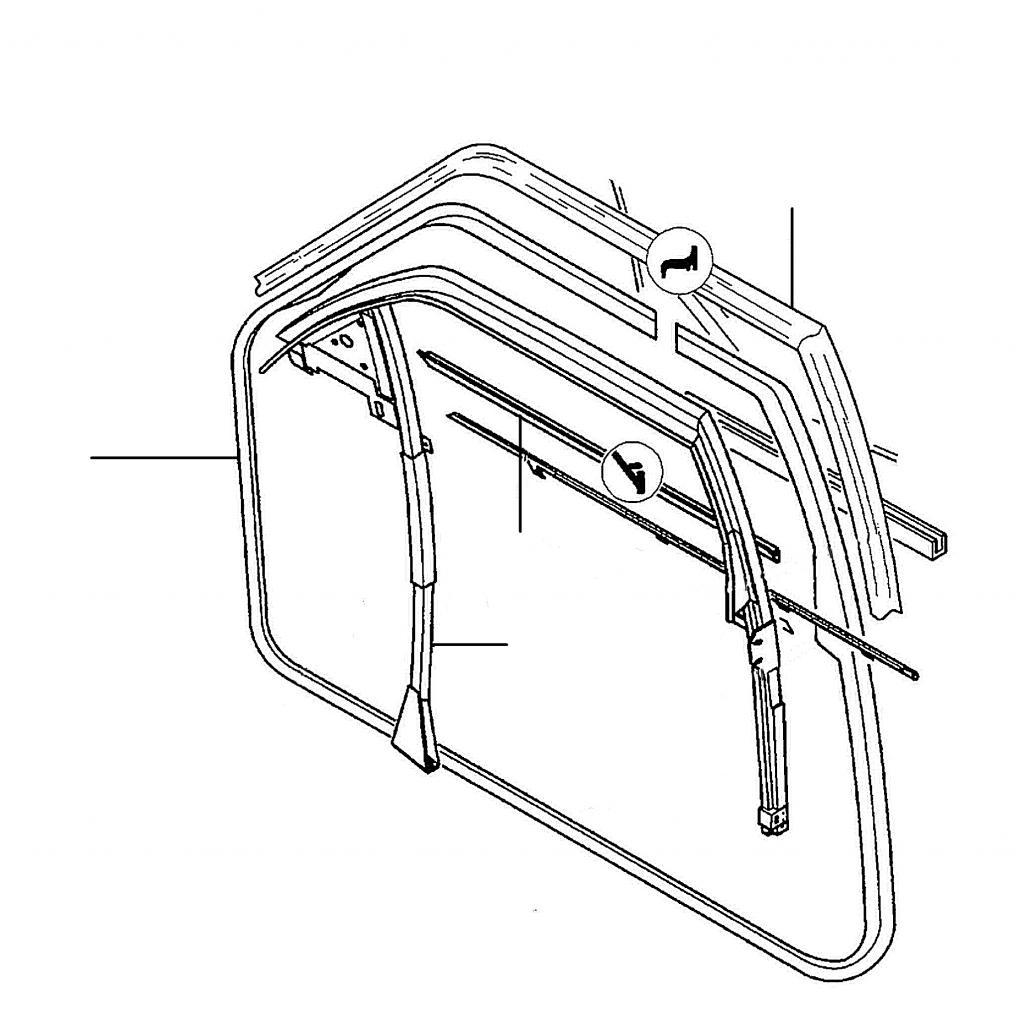 40312 Door seal front 57000 onwards - VIN 57001 onwards