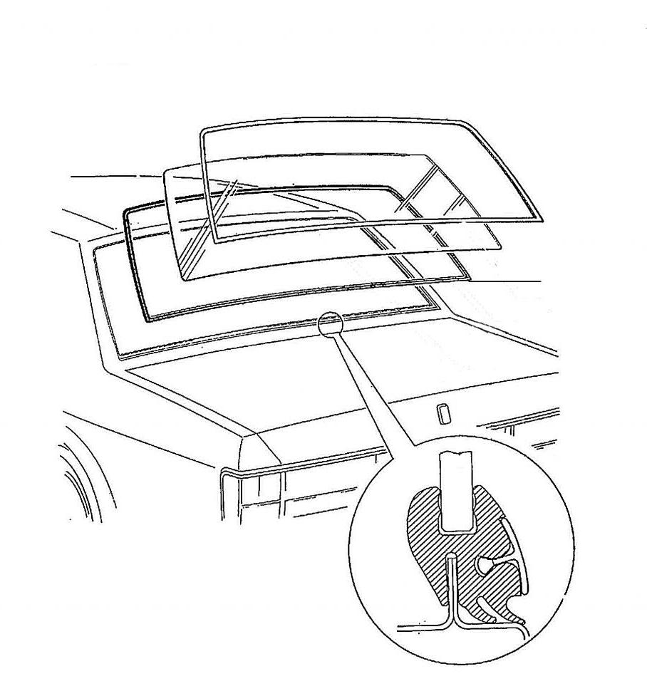 40332 Windscreen seal rear 4door SWB - Standard Rear Screen