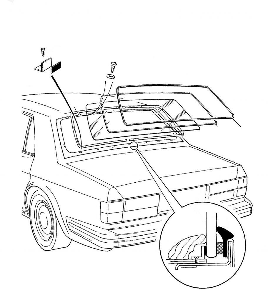 40334 Windscreen seal rear 4door LWB - Small Rear Screen