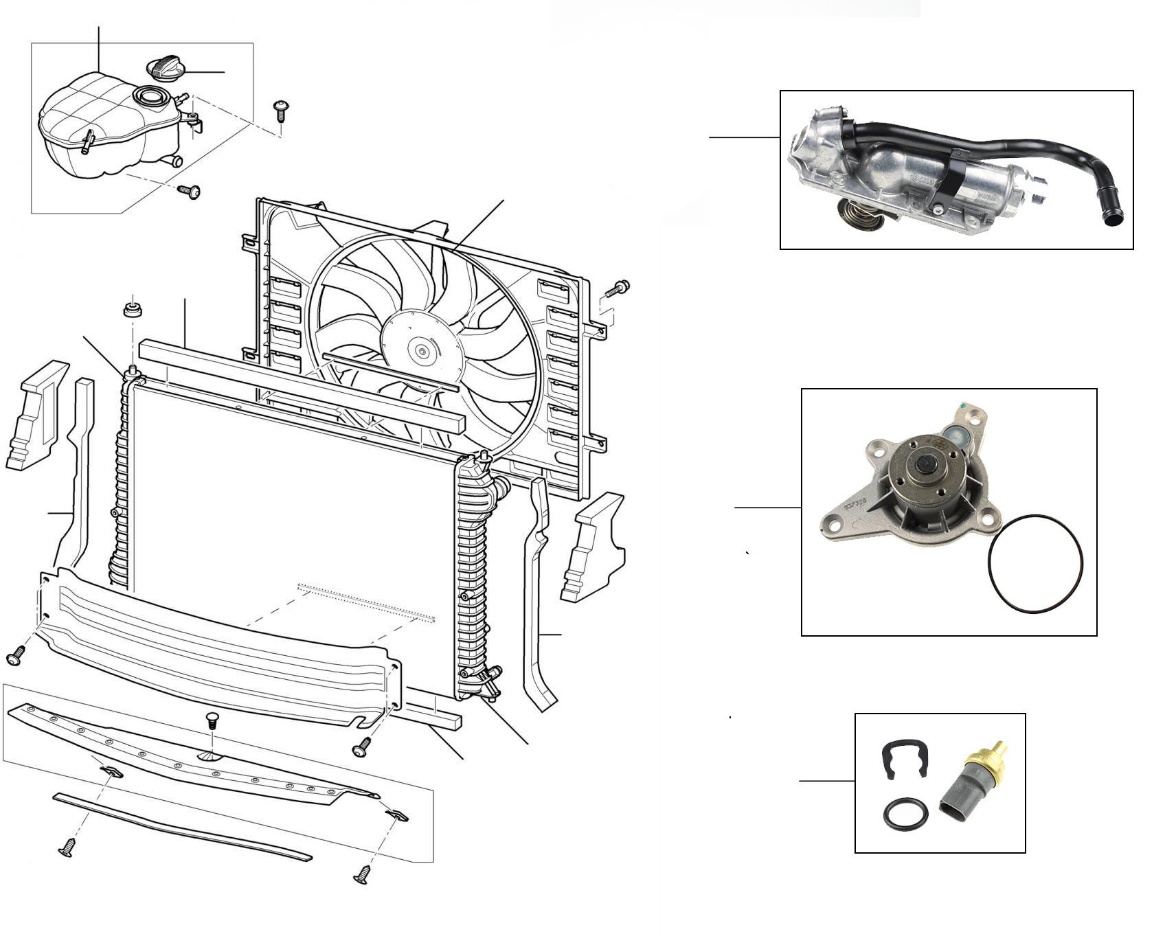 60306 W12 Engine Radiator 2006 till 2011 single fan - 2012 till 2017