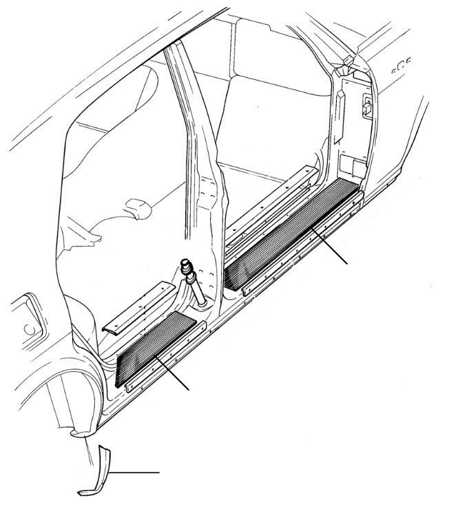 tread plate seals - VIN 55387 onwards