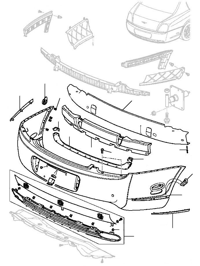 Rear bumper flying spur 2005-2008 - 2005 till 2008