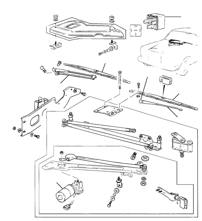 wipers - VIN 50001 onwards