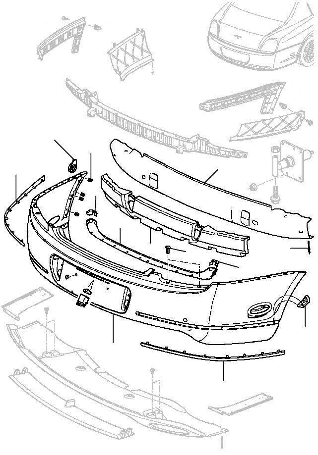 rear bumper cover flying spur 2009-2013 - 2009 till 2013