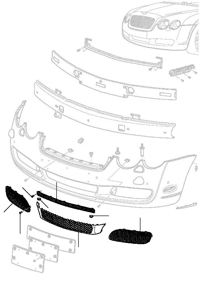 grill chrome flying spur 2005-2009 - 2005 till 2009