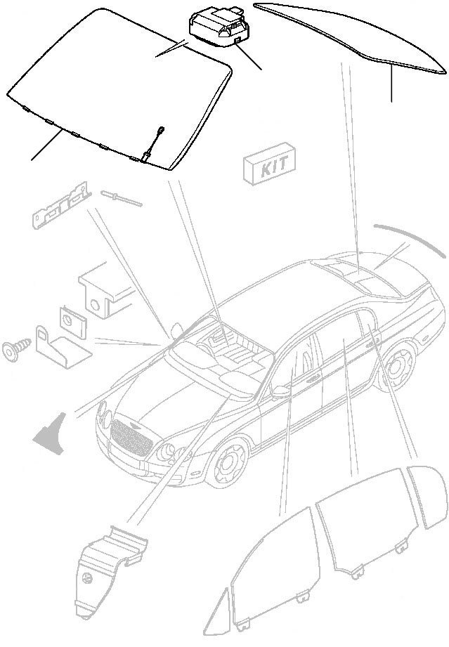 windscreen front rear Flying Spur 2005-2013 - 2005 till 2013