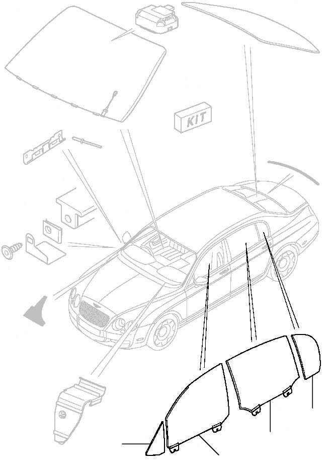 Side windows flying spur 2005-2013 - 2005 till 2013