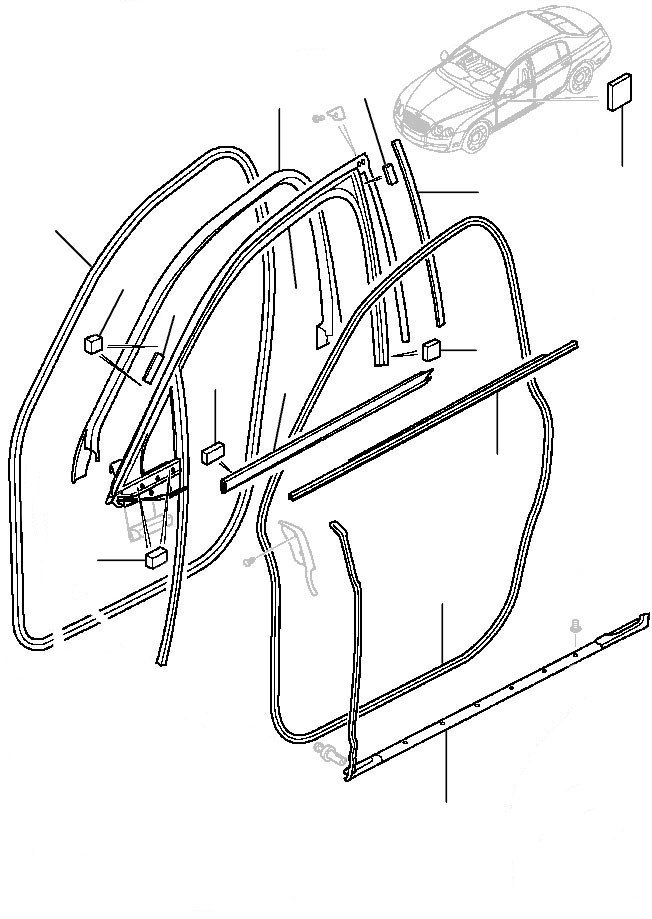 door seals en mouldings flying spur 2005-2009 - 2005 till 2013