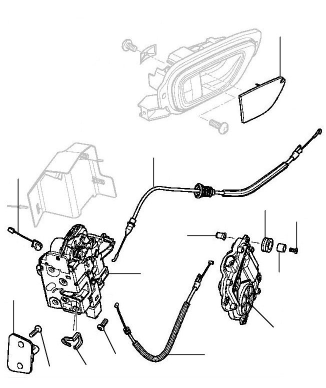 Door latches flying spur rear 2006-2012 - 2006 till 2013