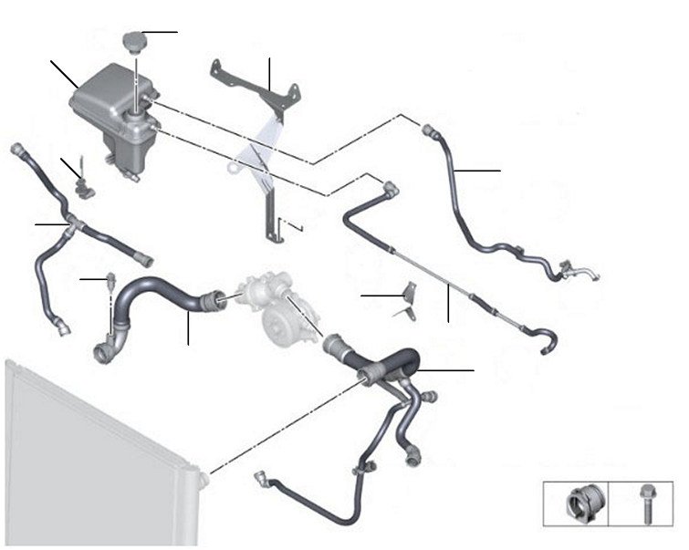 Hoses phantom - Coolant Hoses & Expension Tank