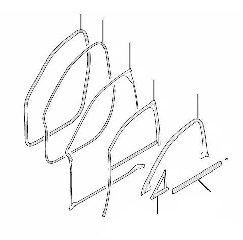 door seals & mouldings flying spur front 2014-2019 - 2014 till 2019