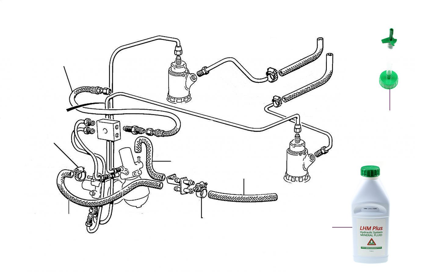 40482 Accumulator Return Hoses (Low Pressure) 01001 till 30000 (non turbo cars) - VIN 01001 till 30000 