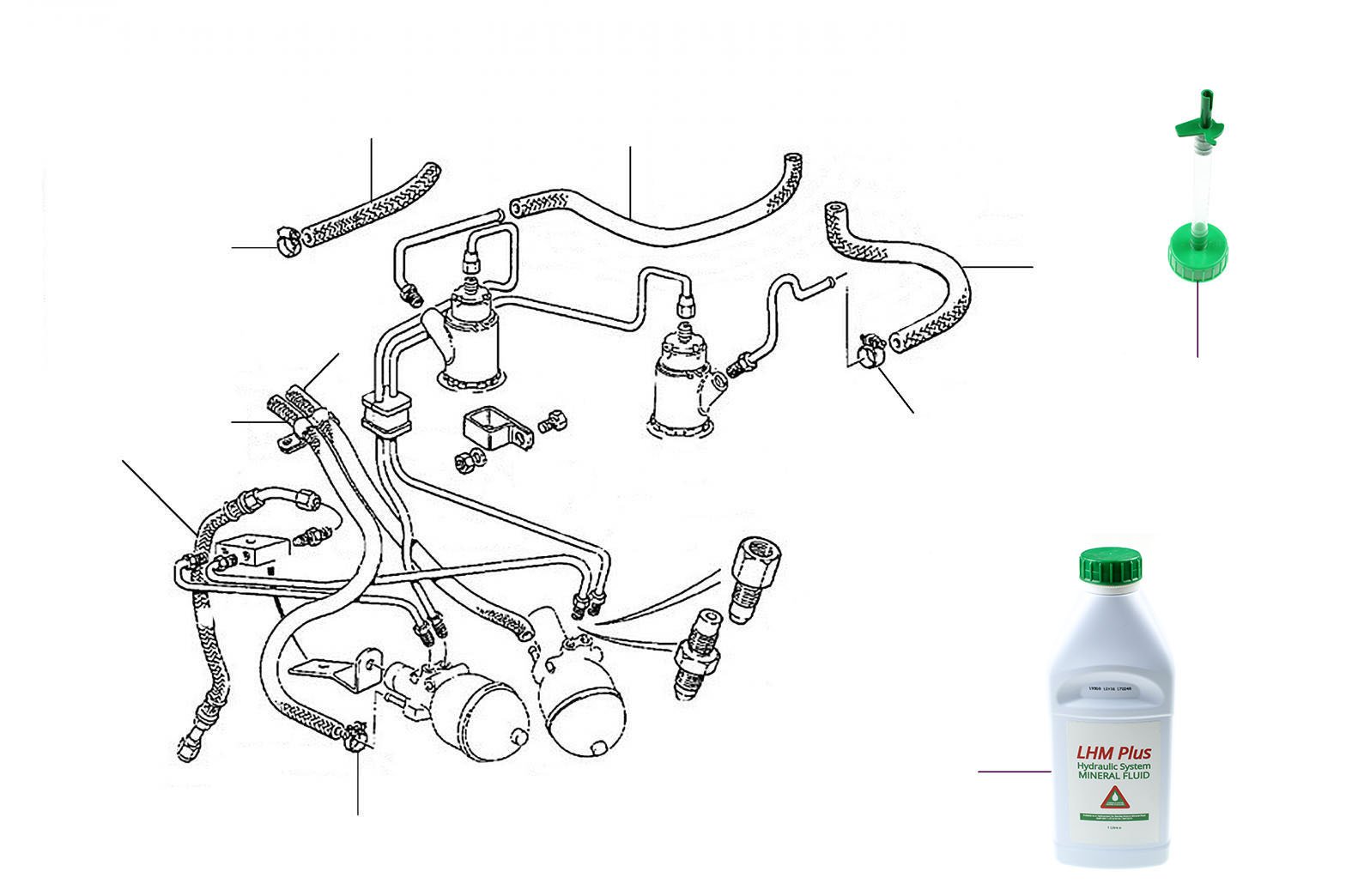 40484 Accumulator Return Hoses (Low Pressure)Chassis number 50000 onwards (all cars) - VIN 31001 till 50000 