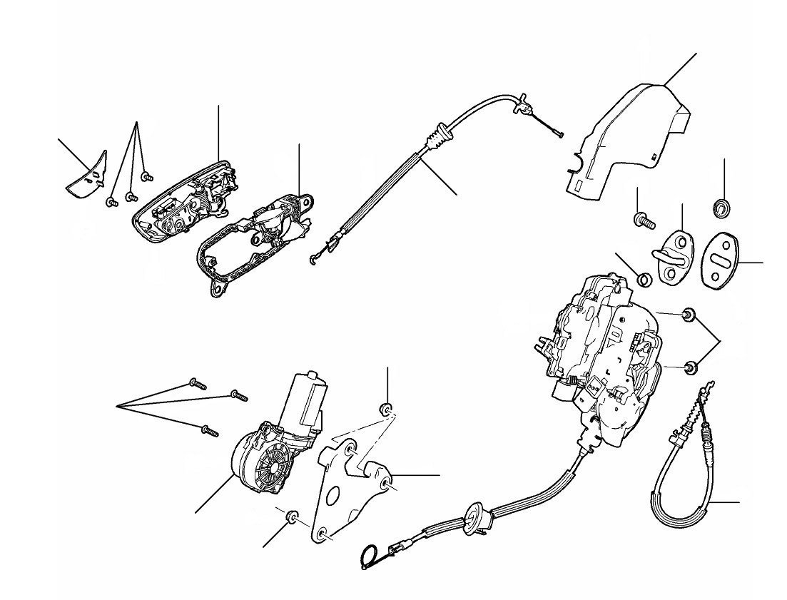 Door latches flying spur rear 2014-2019 - 2014 till 2019