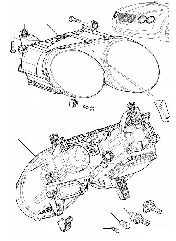 Headlamp RHD 2008-2010 - VIN 62022 onwards