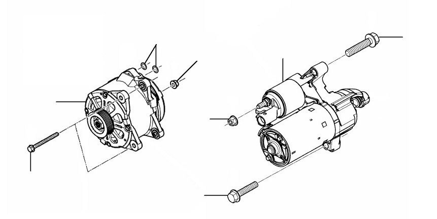 Alternator & Starter Motor V8 gt gtc 2012-2017 - 2014 till 2019