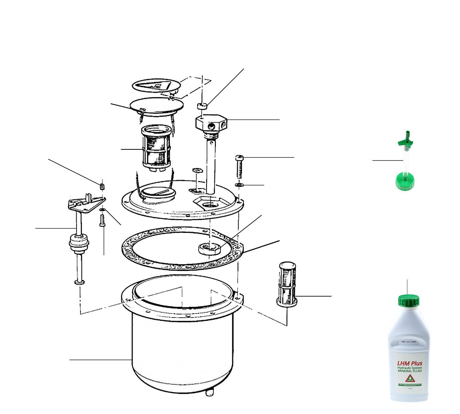 40500 Reservoir 01001 till 16970 - VIN 50000 onwards (mineral fluid cars)