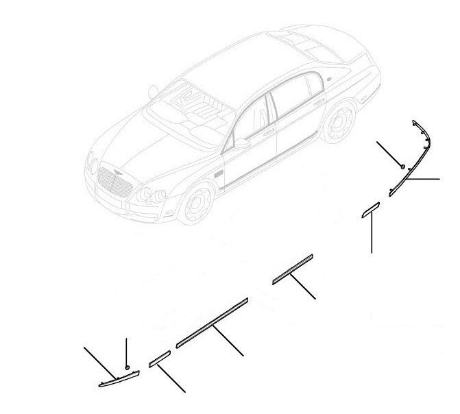 Body mouldings flying spur 2009-2011 - 2009 till 2013