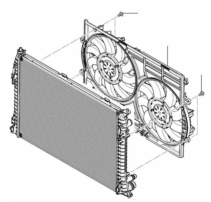 radiator fan v8 - 2011 till 2018