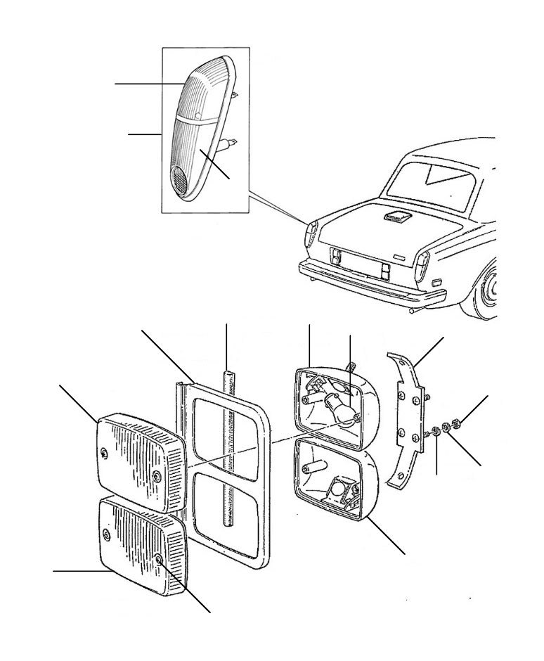rear lights and reverse lights 1980-2003 VIN 30001 onwards - Rear Lamps & Reverse Lamps