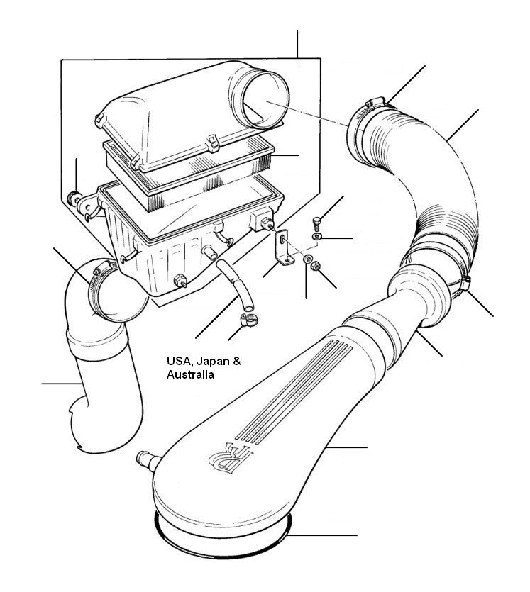 Air intake eight 1980-2003 VIN 20013-27799 - VIN 20003 till 27798
