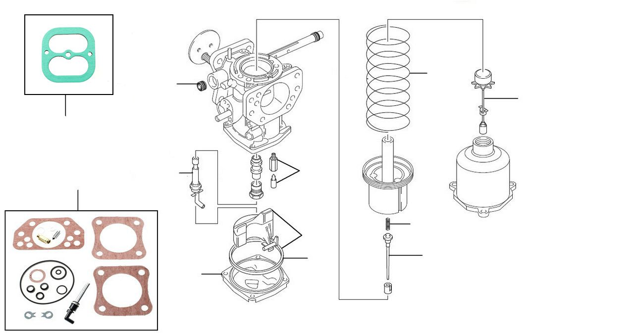 Carburetor corniche 26159 - 50756 nam - VIN 26159 till 50756