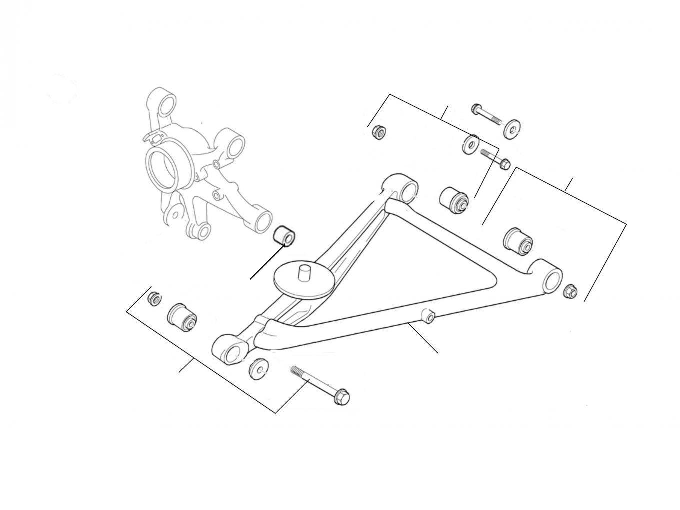 50570 Rear Lower Levers Bentley Arnage 01001 till 10058+Rolls-Royce Silver Seraph - VIN 01001 till 10058