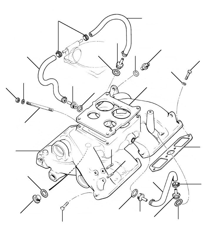 intake manifold corniche en continental 05037-16968 (cars with solex carburetor) - VIN 05037 till 16968 (Cars with solex carburetor)