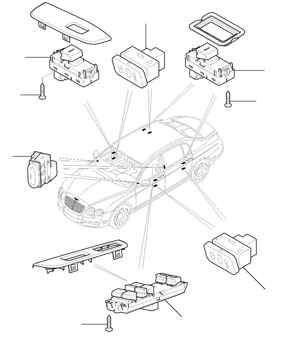 Window lift switch flying spur 2005-2013 - 2005 till 2013