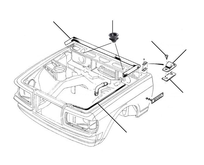 Bonnet seals & stops 1980-1989 - 1980 till 1998