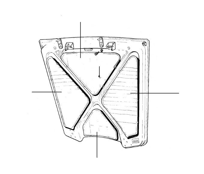 Bonnet pads corniche en continental 05037-16968 - VIN 05037 till 50170