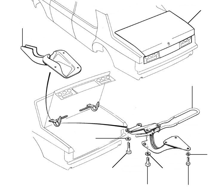 Boot lid & henges 4 door cars 1980 - 4 Door Cars