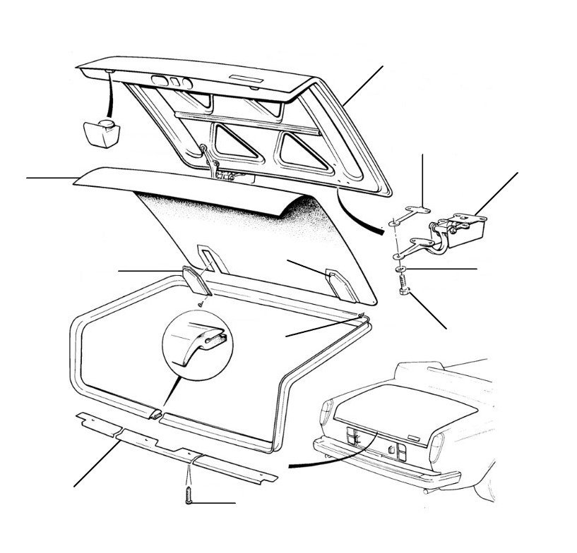 Boot lid en hinges corniche en continental 1980 - Corniche & Continental