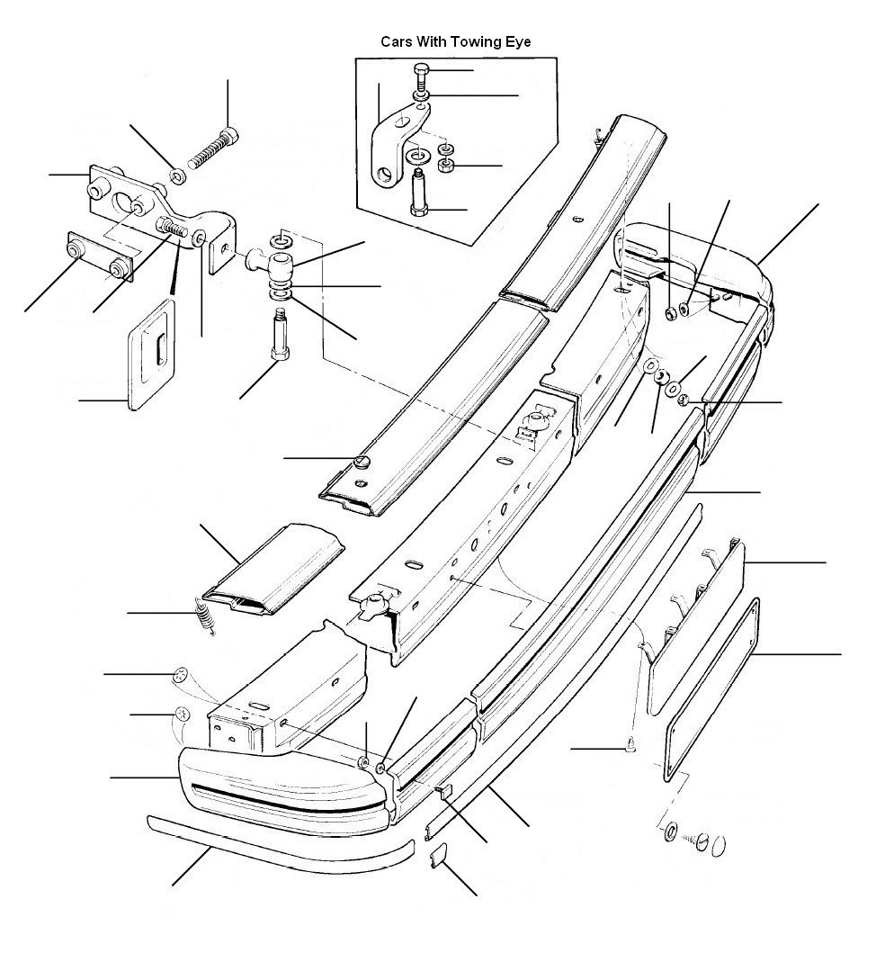 Front bumper eight 1980 VIN 12013-13919 other than usa,& japan BENTLEY - VIN 12013 till 13919