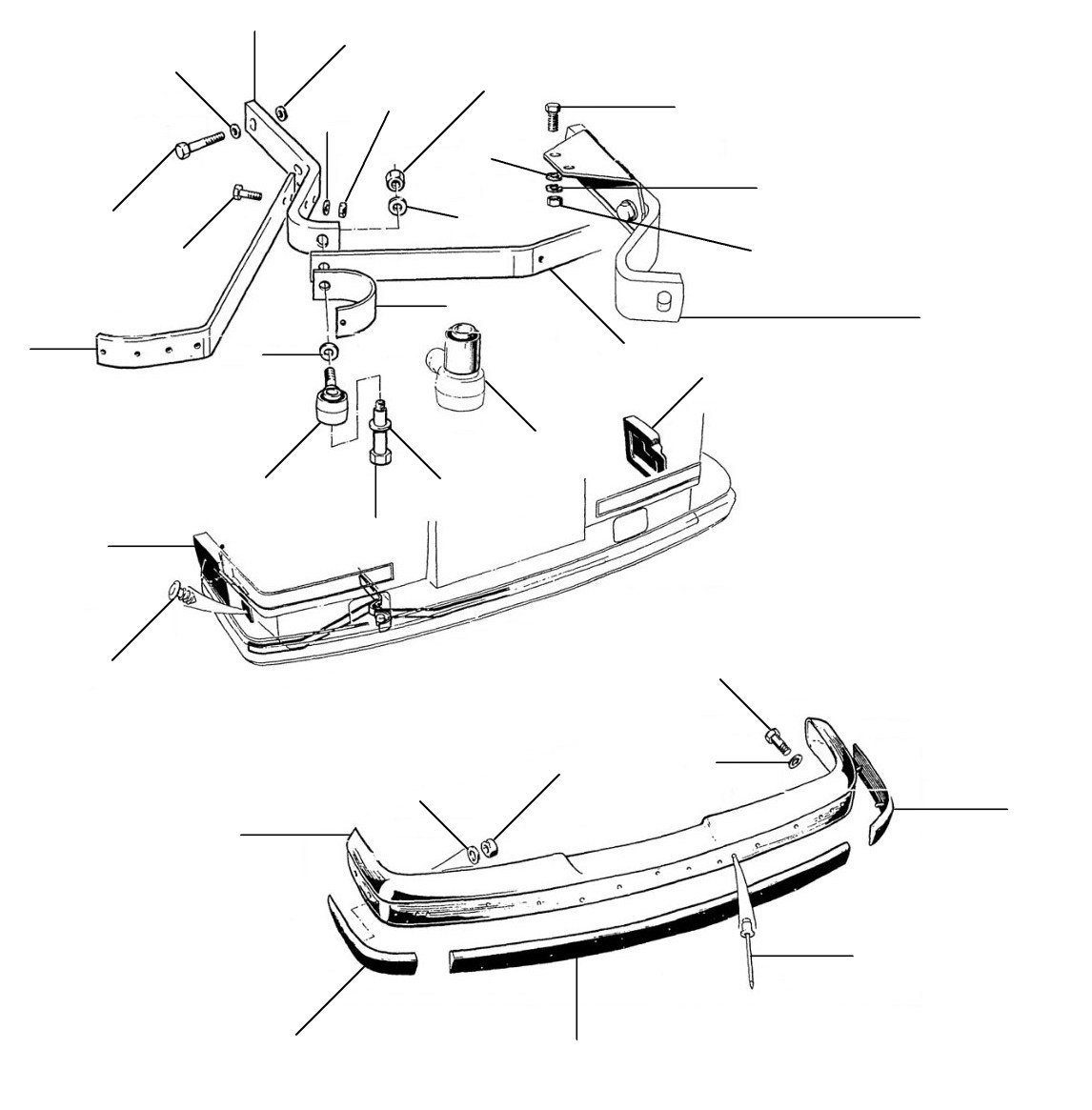 Front bumper camargue VIN 50001-50767 & 01570-10414 - VIN 50001 till 50767 & VIN 01570 till 10414