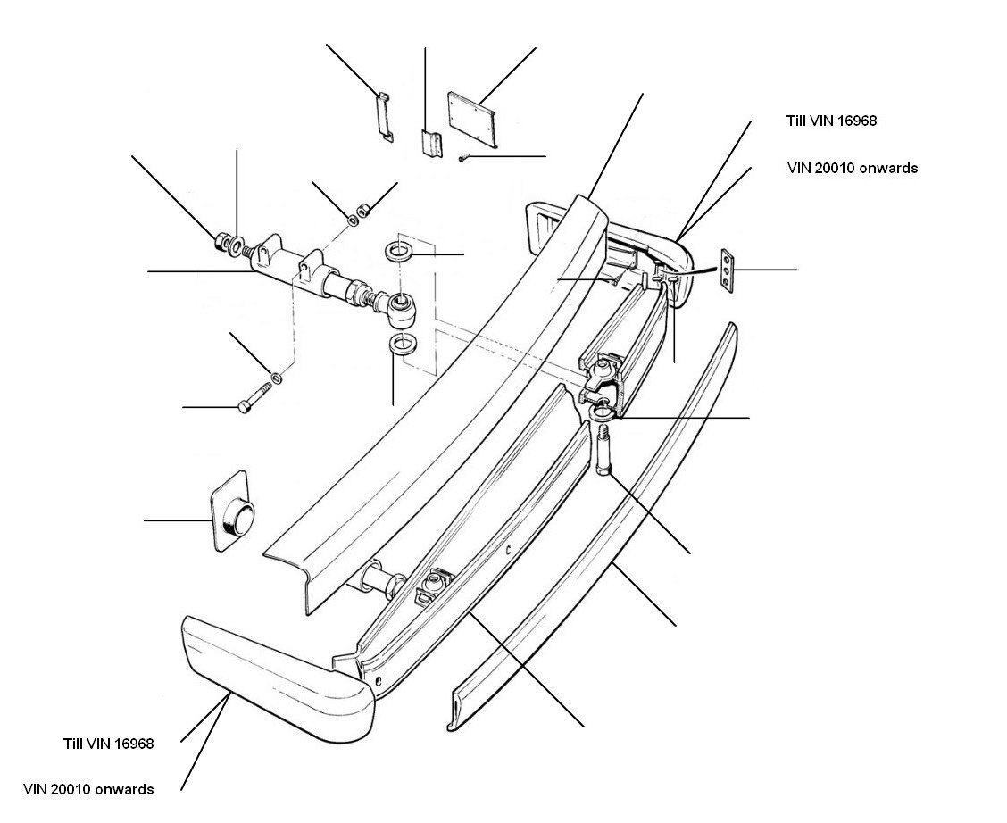 Rear bumper corniche en continental middle east VIN 05037-16968 - VIN 05037 till 16968