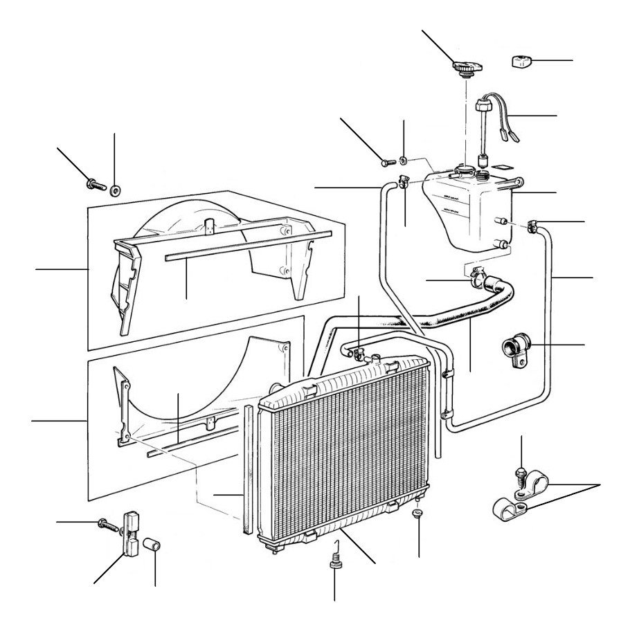 Radiator en expansion bottle bentley eight VIN 24513-27799 - VIN 24513 till 27799