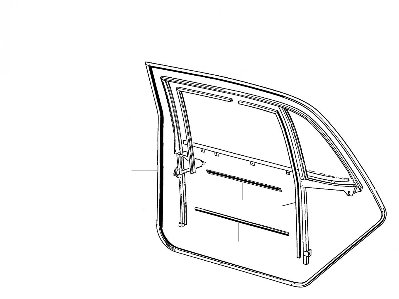 Door seal rear LWB 1980 - LWB Cars