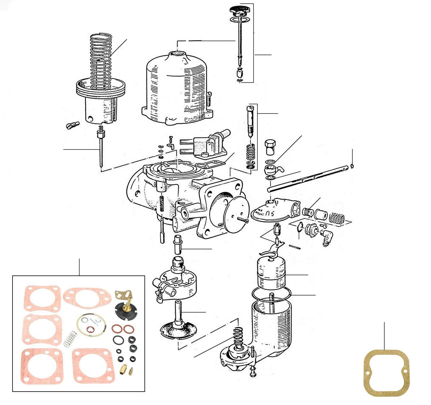 carburettor 12658-22116 1965-1980 - VIN 12658 till 22116