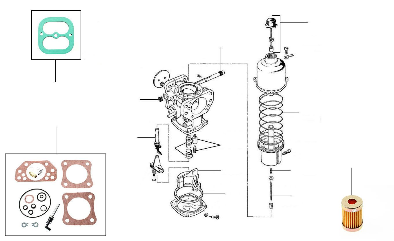 Carburettor corniche all markets 30001-41686 north america - VIN 30001 till 41686