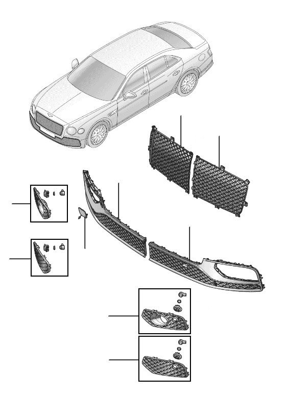 Bumper grille flying spur 2020-2023 - 2020 till 2023