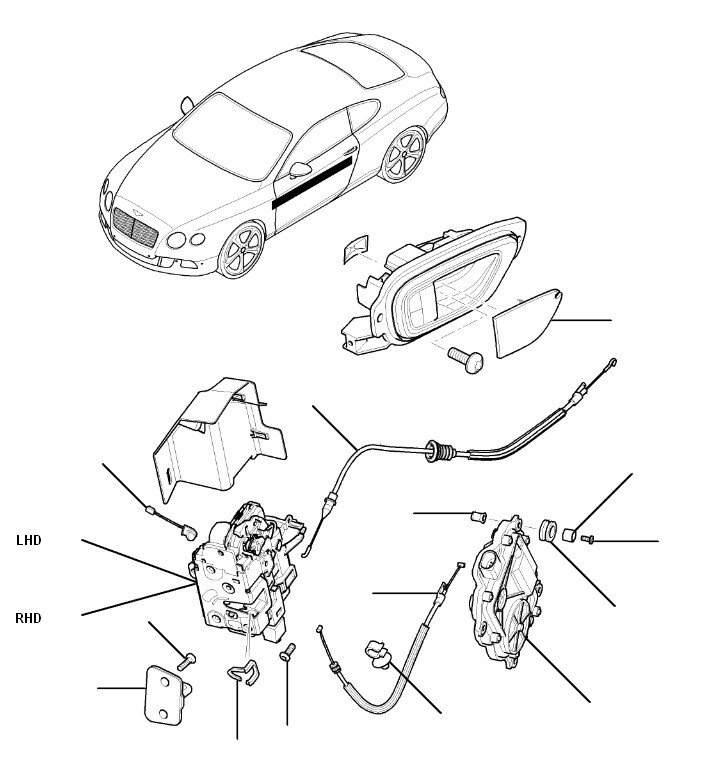Door locks, cables, handles GT 2012 till VIN 076020 - Till VIN 76020