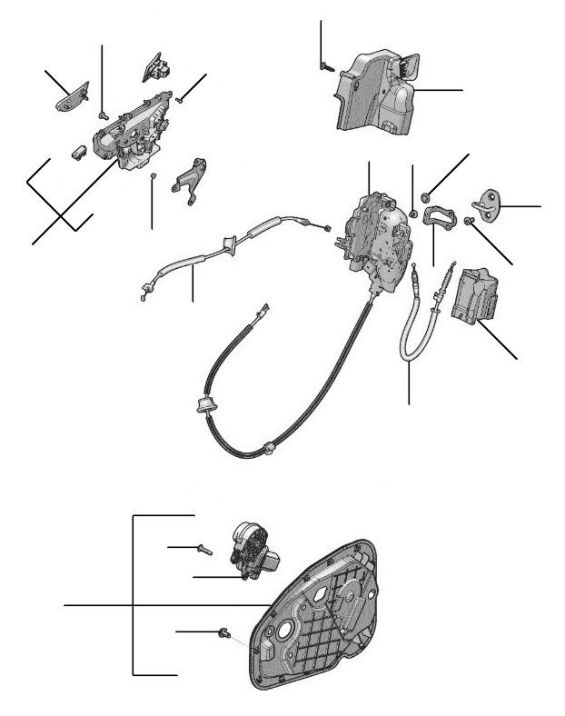 Door locks, cables, handles FS 2020-2023 front - 2020 till 2023
