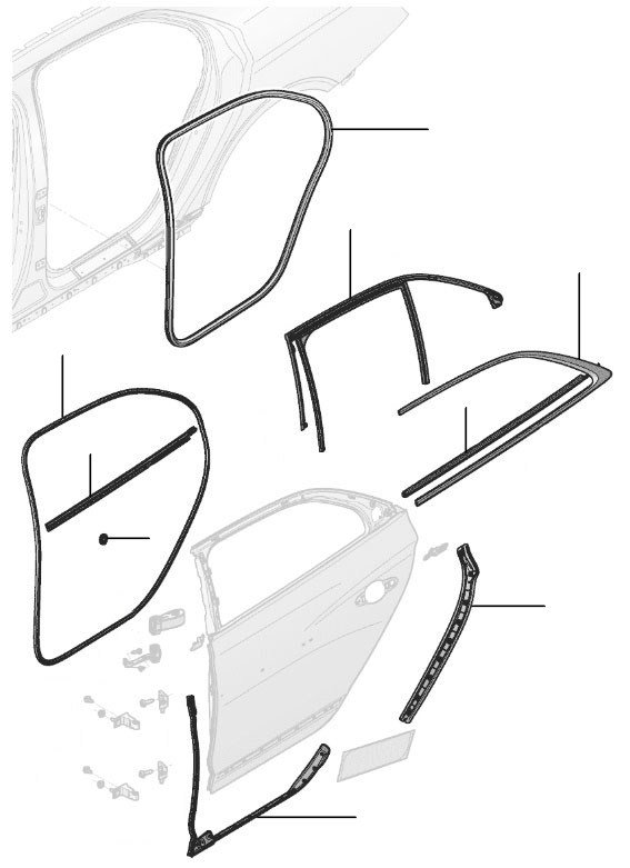 Door seals FS rear 2020-2023 - 2020 till 2023