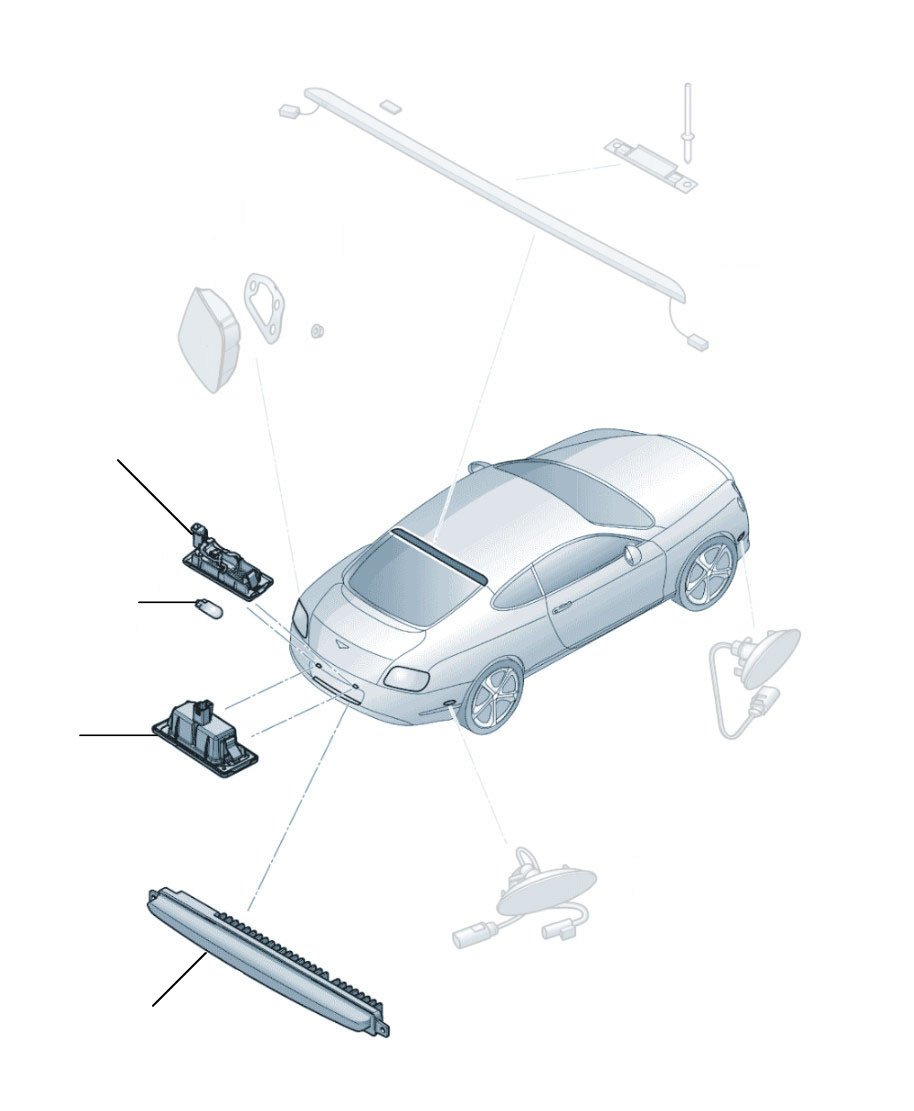 Reverse & number plate lamps GT 2012-2017 till VIN82508 - Till VIN 82508