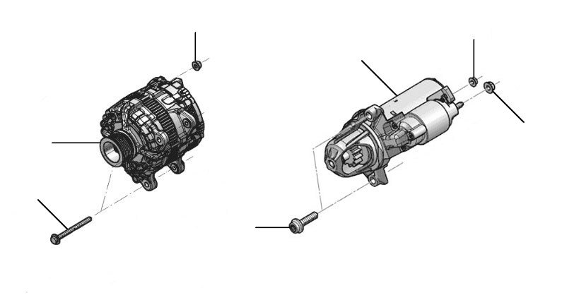 Alternator & starter motor V8 gt 2018-2024 - 2018 till 2024