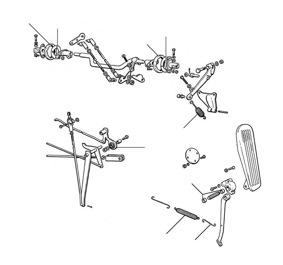 Throttle pedal linkage LHD silver cloud I 1955 - Silver Cloud I + Bentley S1